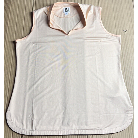 FJ FootJoy Peach Golf Tennis Sleeveless Tank Blouse Womens Large V Neck Athletic - Picture 10 of 12